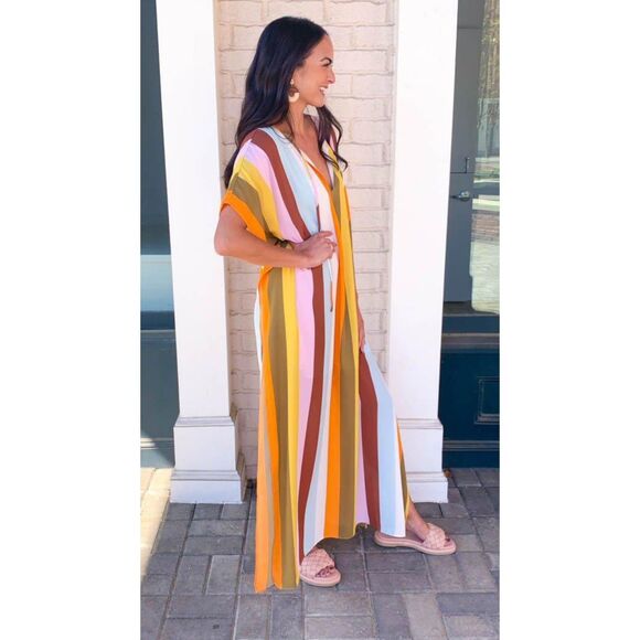 NWT BUDDY LOVE Cora Caftan Dress, Multi, Sz M/L - Picture 3 of 12